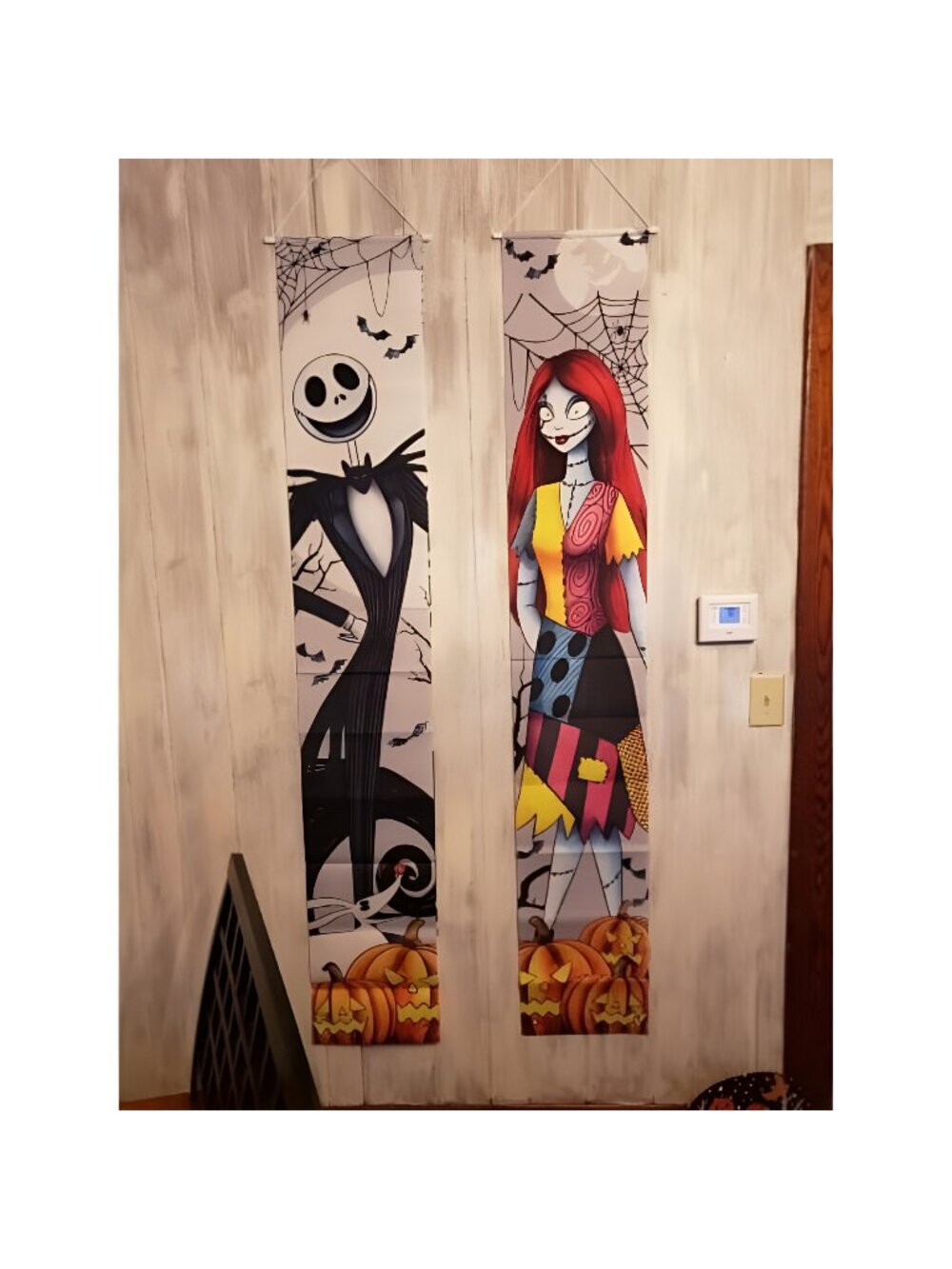 Jack Sally Banners Porch Signs Halloween Decor Christmas Nightmare Banner